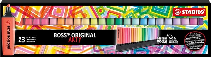SET DA 23 EVIDENZIATORI STABILO BOSS ARTY, 9 COLORI FLUO E 14 COLORI PASTEL