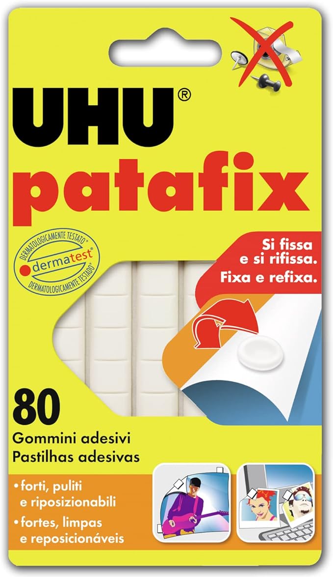 80 GOMMINI ADESIVI UHU PATAFIX
