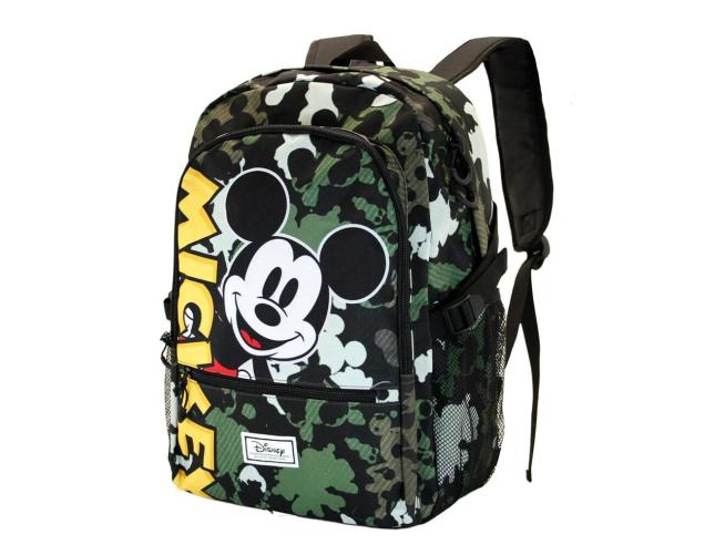 ZAINO MICKEY MOUSE MONOSCOMPARTO, DUE TASCHE FRONTALI, DUE TASCHE LATERALI IN RETE PORTA BORRACCIA E TASCA INTERNA IMBOTTITA PER DISPOSITIVI ELETTRONICI